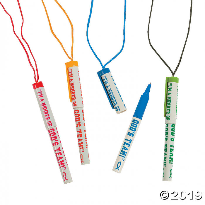 God's Team Pens on a Rope (Per Dozen) God's Team Pens on a Rope (Per Dozen)