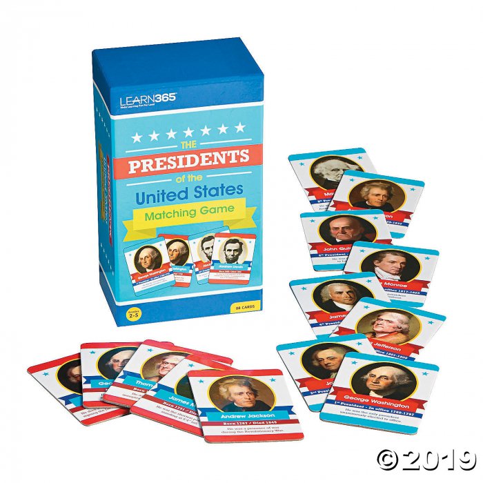 Presidents Matching Educational Game (1 Set(s)) | GlowUniverse.com