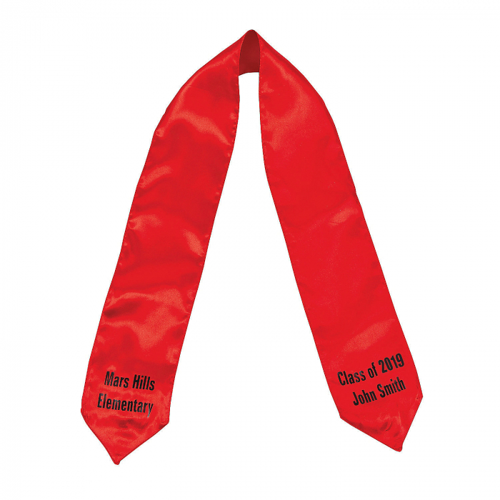 Personalized Kid's Red Graduation Stole (1 Piece(s))