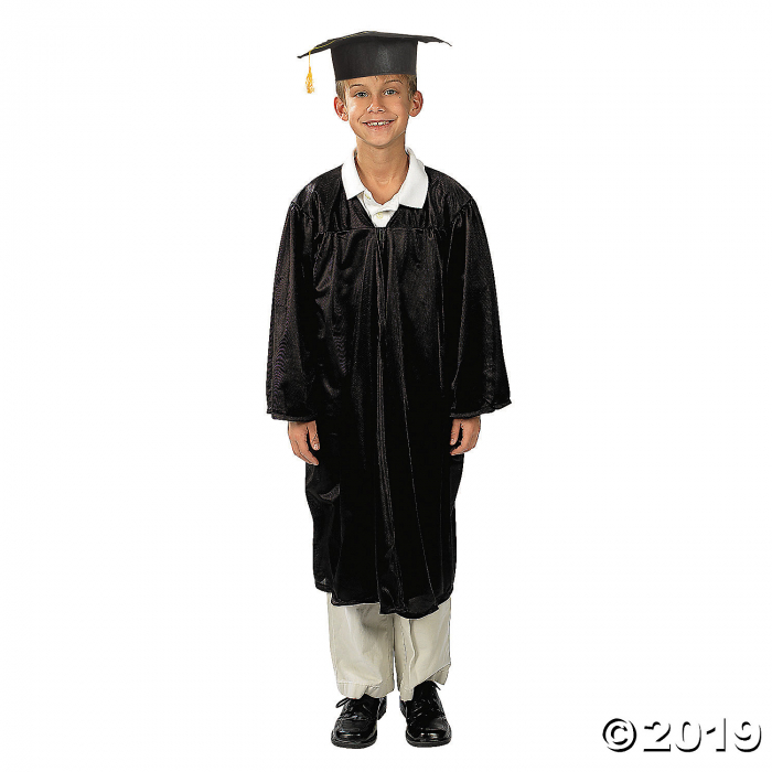 Black Elementary Graduation Cap & Gown Set (1 Set(s))