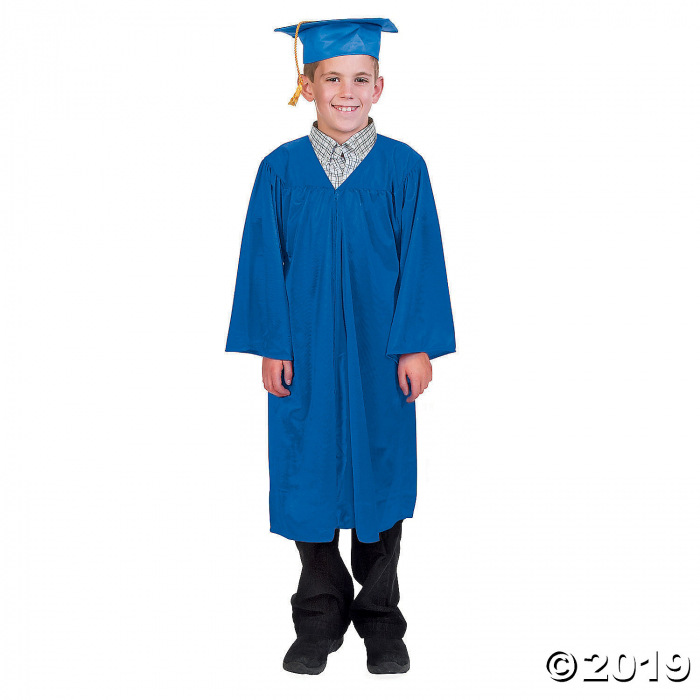 Blue Elementary Graduation Cap & Gown Set (1 Set(s))