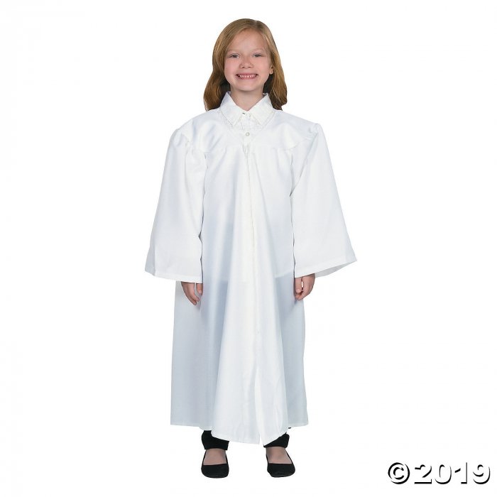 Kids' White Matte Elementary School Graduation Robe (1 Piece(s))