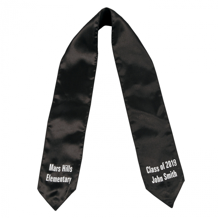 Personalized Kid's Black Graduation Stole (1 Piece(s))