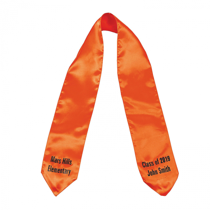 Personalized Kid's Orange Graduation Stole (1 Piece(s))