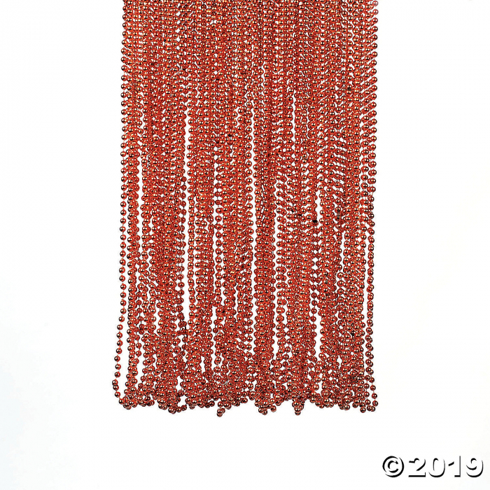 Orange Metallic Bead Necklaces (48 Piece(s))