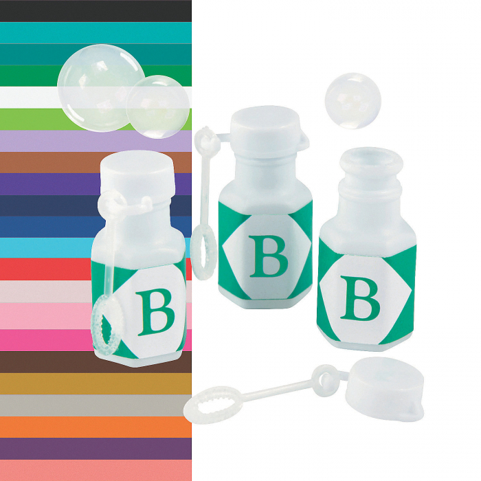 Personalized Monogram White Mini Bubble Bottles (48 Unit(s))