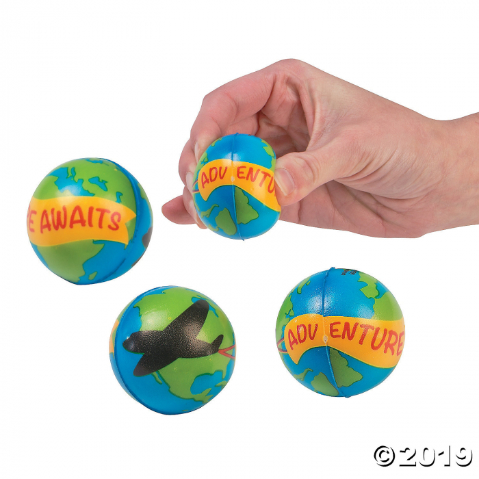 Adventure Awaits Globe Stress Balls (Per Dozen)