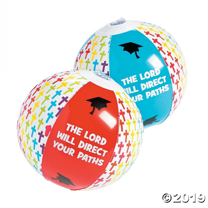 Inflatable 5" Religious Graduation Mini Beach Balls (Per Dozen)