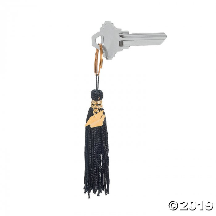 Black Graduation Tassel Keychains (Per Dozen)