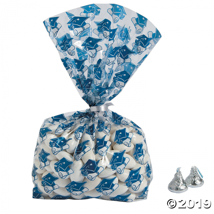 Blue Graduation Cellophane Bags (Per Dozen)