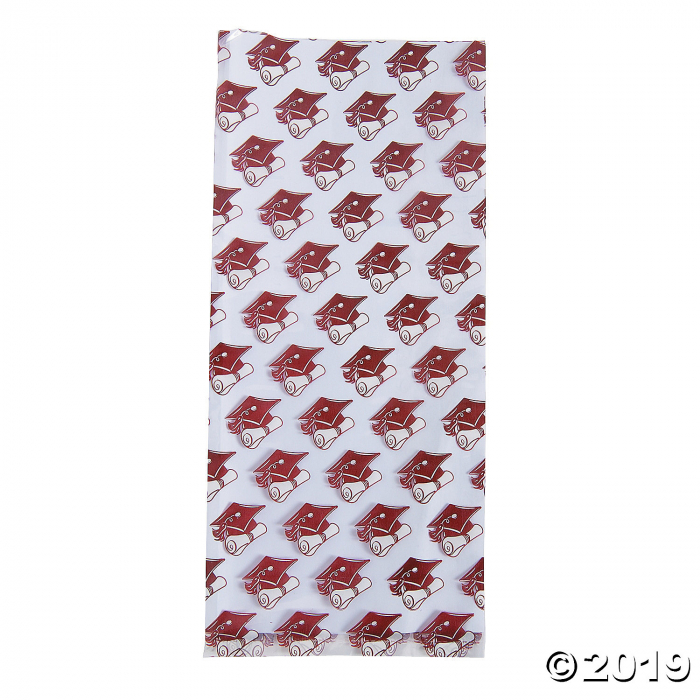 Burgundy Graduation Cellophane Bags (Per Dozen)