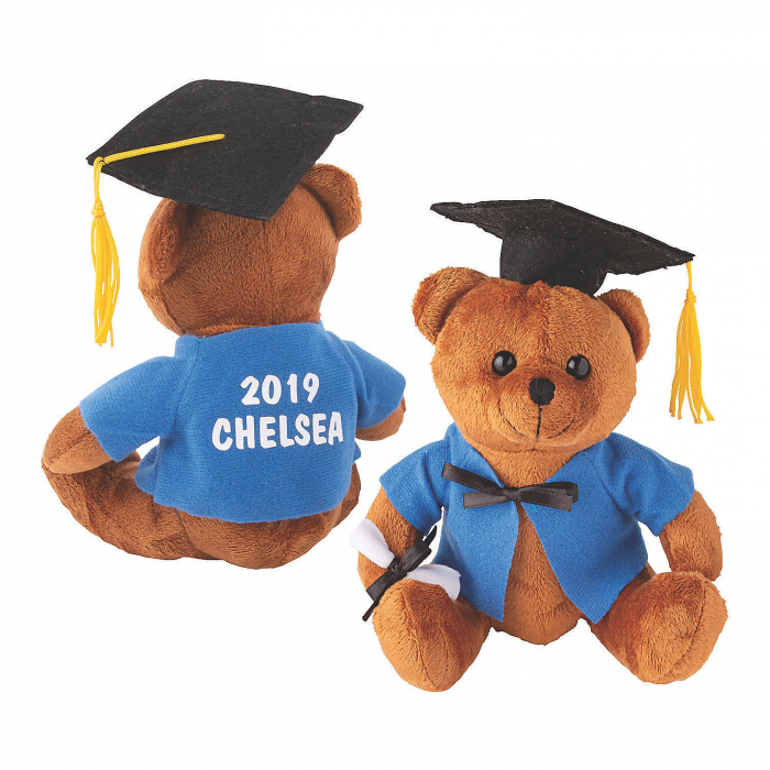Personalized Graduation Stuffed Bear - Blue