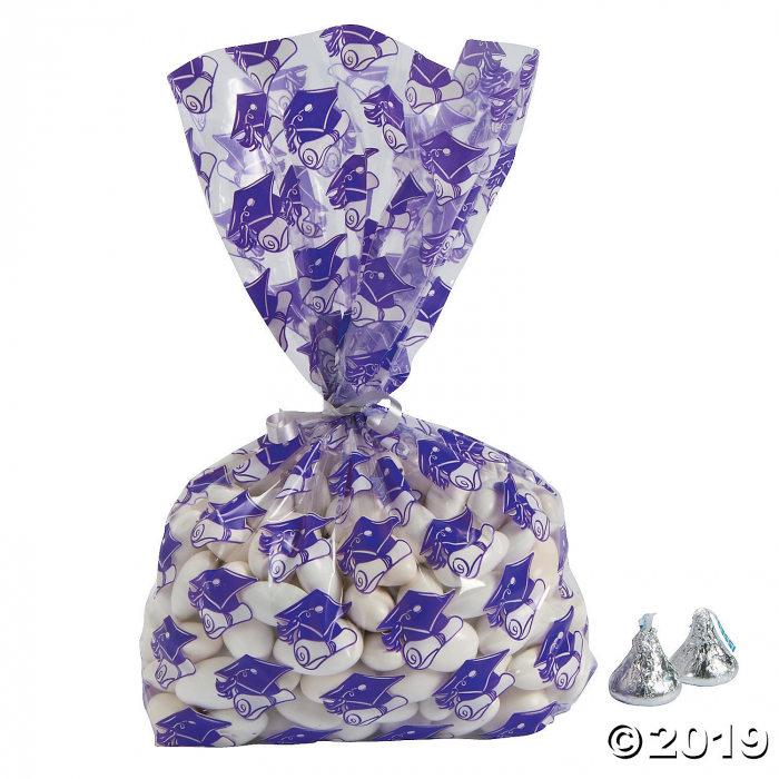 Purple Graduation Cellophane Bags (Per Dozen)