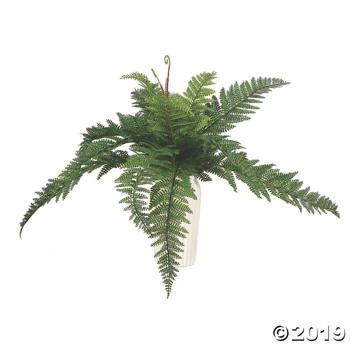 Vickerman 16" Artificial Green Leather Fern Bush with 13 Leaves - 2/pk (1 Set(s))