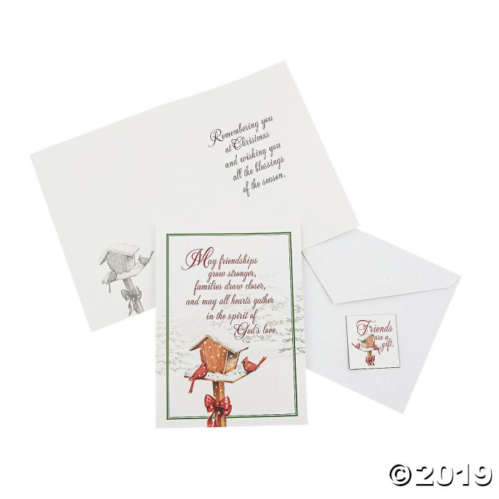 Cardinal & Birdhouse Christmas Cards with Magnet (25 Piece(s))