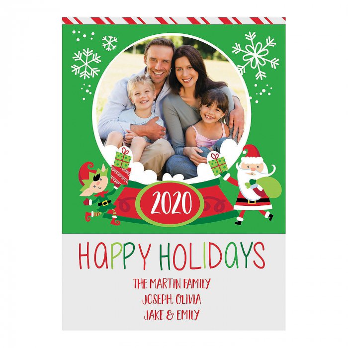 Custom Photo Whimsical Christmas Cards (25 Piece(s))