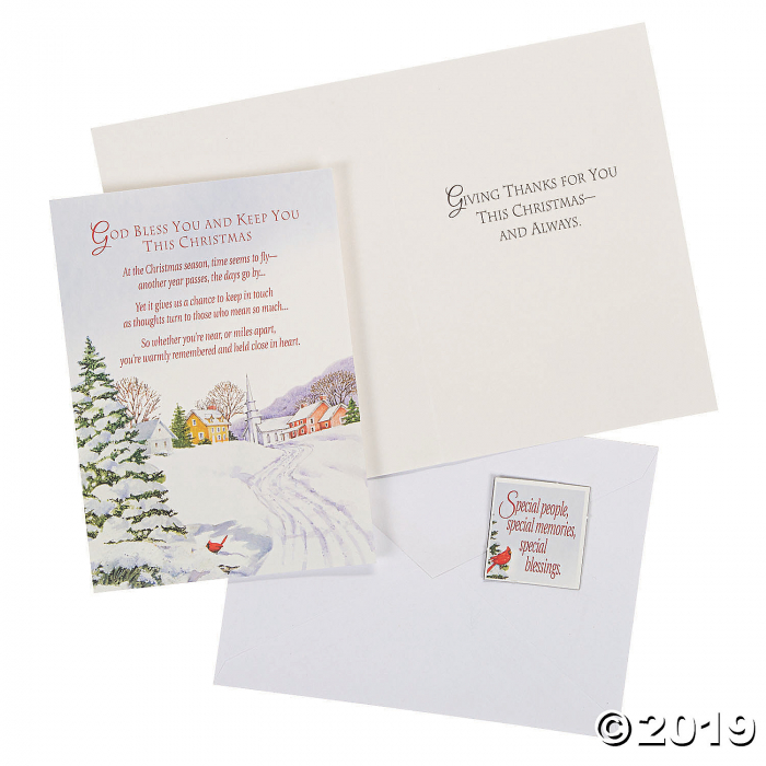 Snowy Church Christmas Cards with Magnet (25 Piece(s))