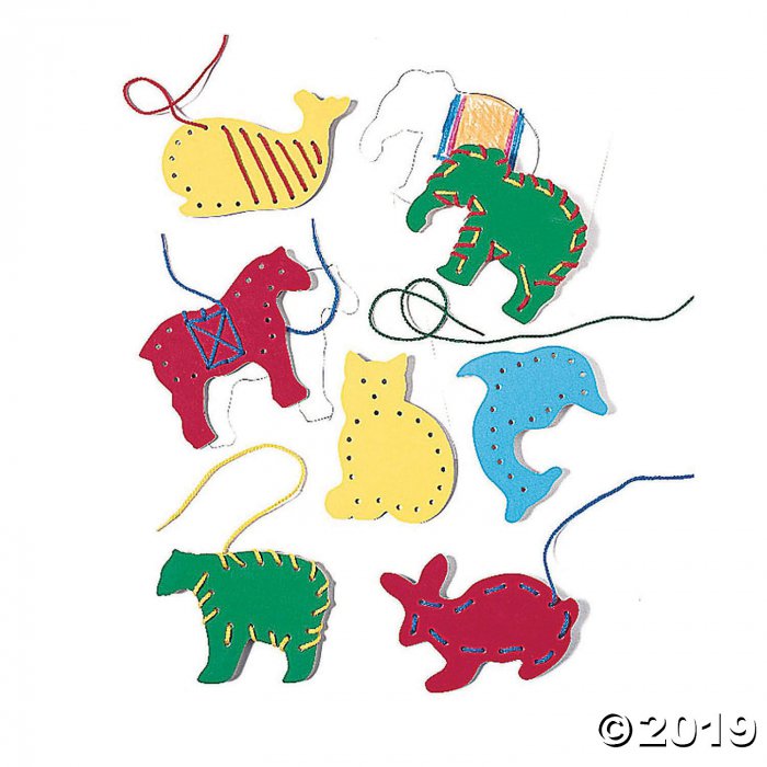 Lauri® Lacing Animals, 7 Shapes Per Pack, Set of 3 Packs (3 Piece(s))