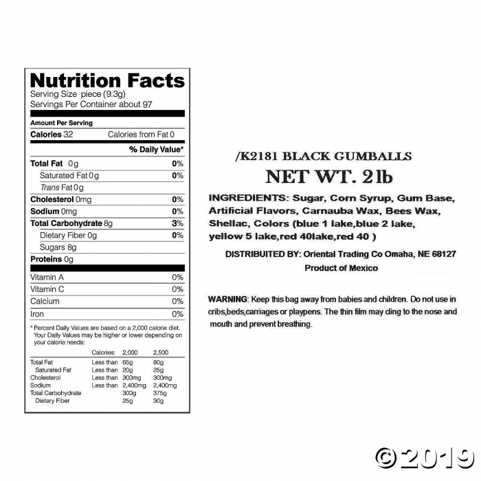 Large Black Gumballs (105 Piece(s))