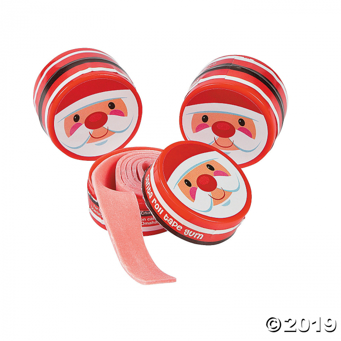 Cheery Santa Roll Tape Gum (Per Dozen)