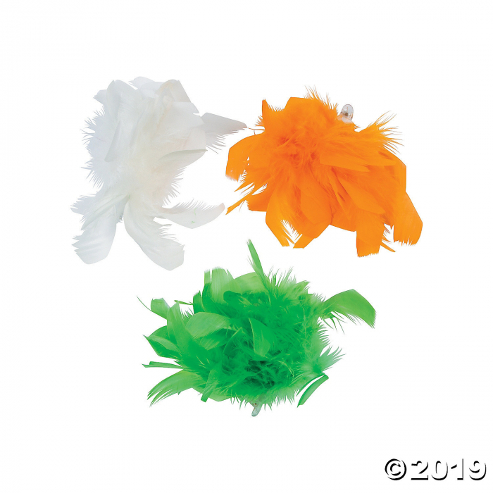 St. Patrick's Marabou Hair Clips (Per Dozen)