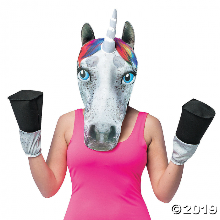 Adult's Unicorn Head Mask with Hooves (1 Piece(s))