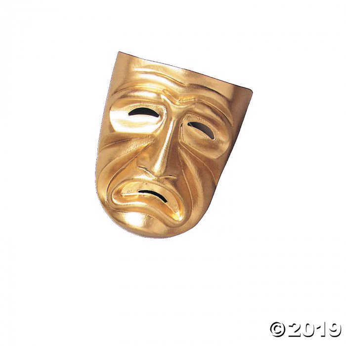 Adult's Gold Tragedy Mask (1 Piece(s))