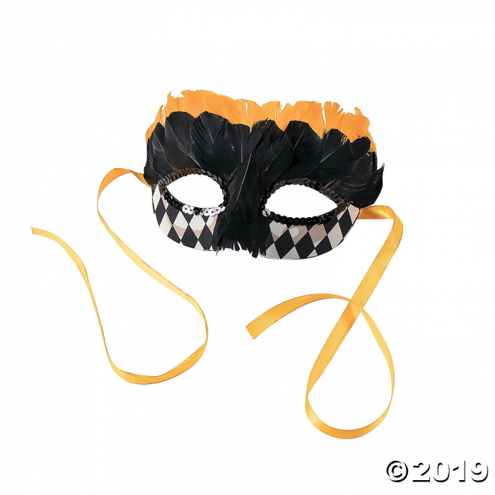 Black & Gold Harlequin Masks (6 Piece(s))