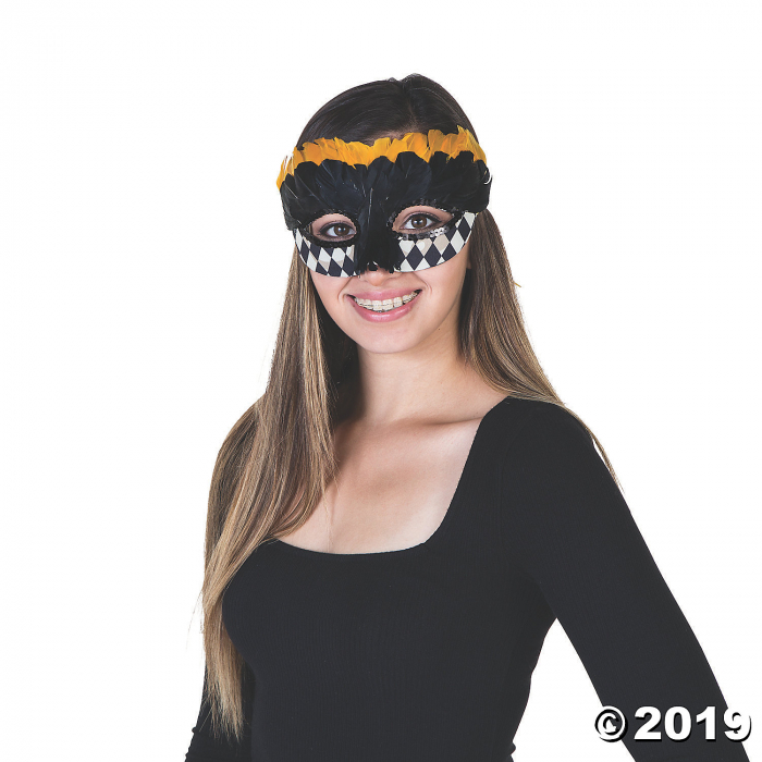 Black & Gold Harlequin Masks (6 Piece(s))