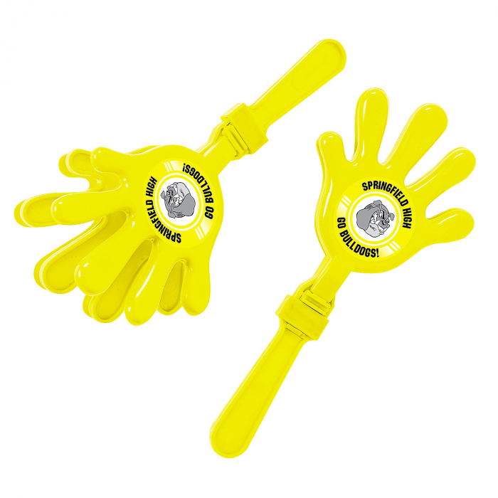Yellow Team Spirit Custom Photo Hand Clappers (Per Dozen)