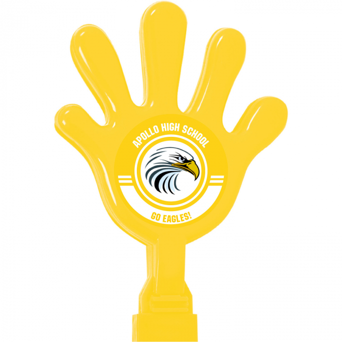 Yellow Team Spirit Custom Photo Hand Clappers (Per Dozen)