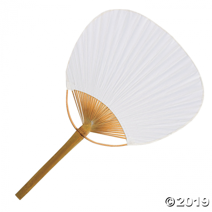 White Bamboo Paddle Fans (6 Piece(s))