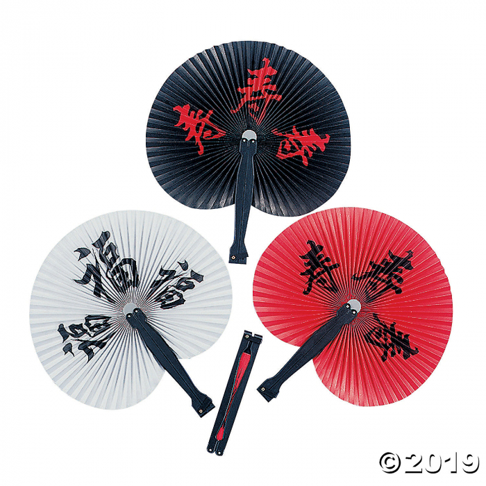 Chinese Character Folding Hand Fans (Per Dozen)