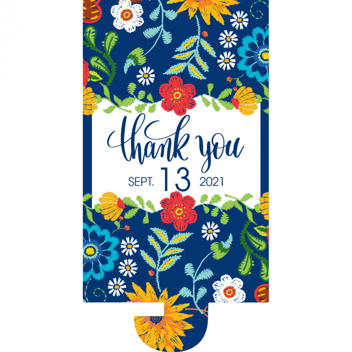 Mexican Floral Wedding Folding Hand Fans with Personalized Wraps (24 Piece(s))