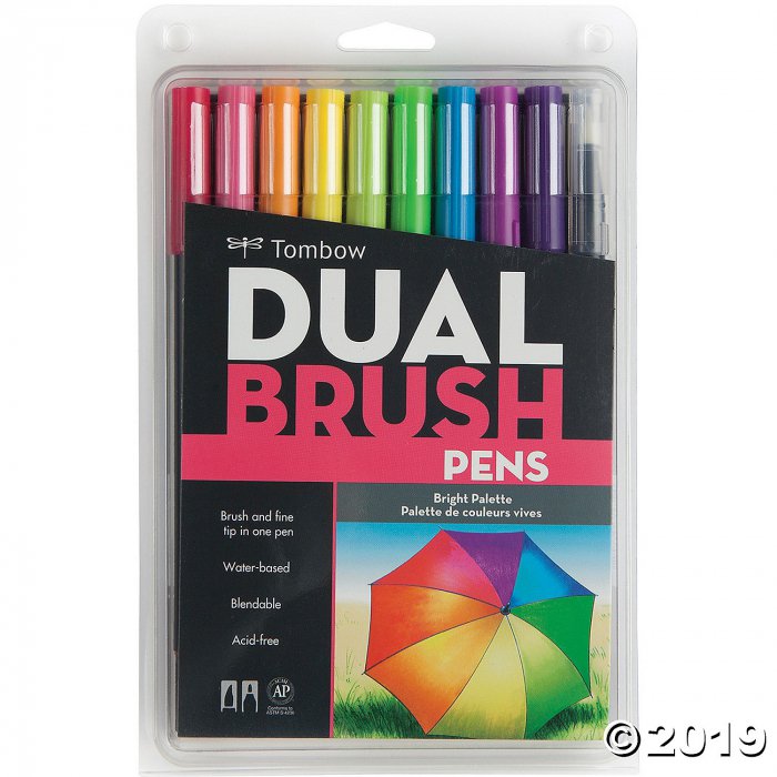 Tombow Dual Brush Markers 10/Pkg-Bright (1 Set(s))