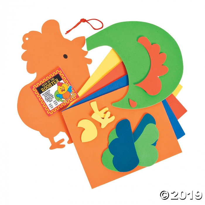 Chinese New Year Rooster Handprint Craft Kit (Makes 12)