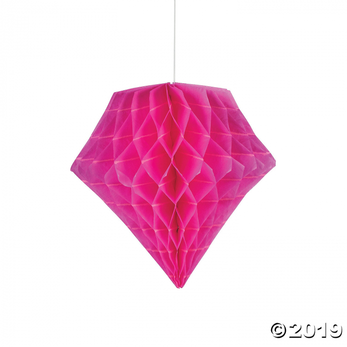 Hot Pink Diamond Tissue Paper Hanging Decorations (1 Set(s