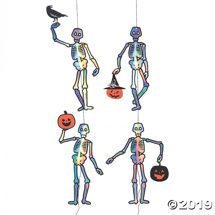 Holographic Skeleton Hanging Decorations (10 Piece(s))