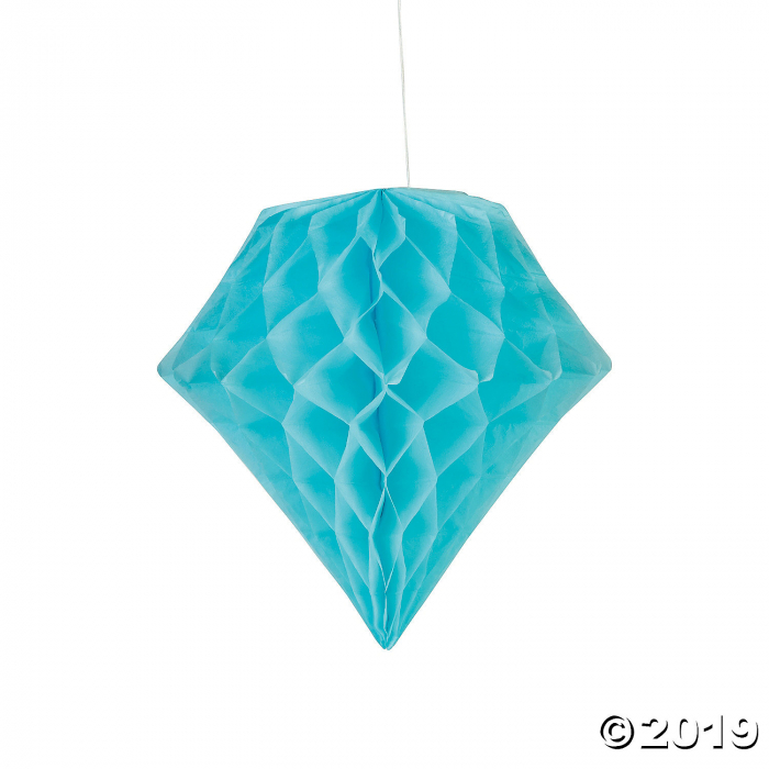 Light Blue Diamond Tissue Paper Hanging Decorations (1 Set(s))