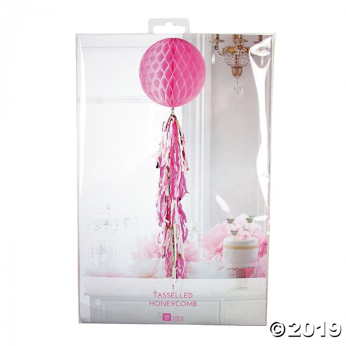 Blush Pink Tasseled Honeycomb Decoration (1 Piece(s))