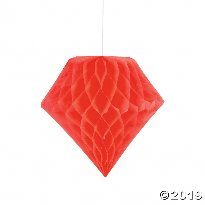 Coral Diamond Tissue Paper Hanging Decorations (1 Set(s