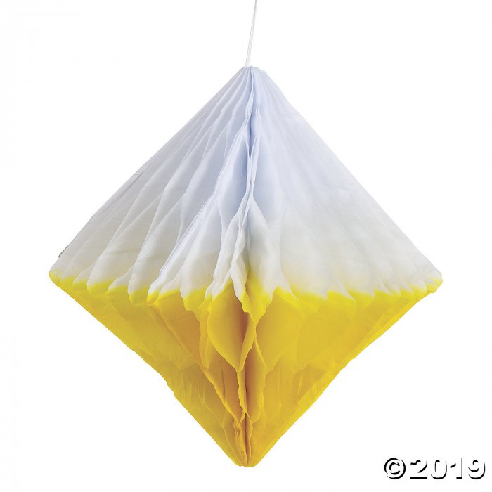 Yellow Hanging Diamond Honeycomb Decorations (6 Piece(s))