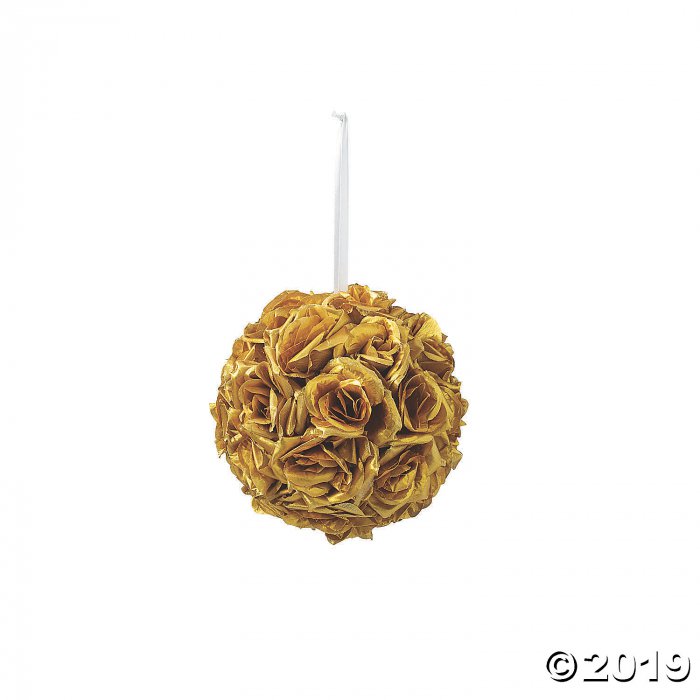 Gold Floral Kissing Ball (1 Piece(s))