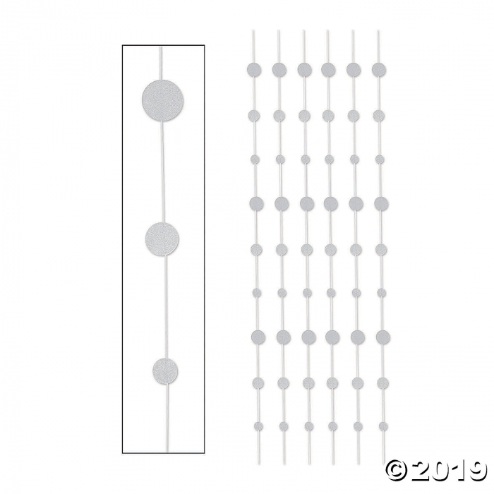 Glitter Silver Dot Hanging Decorations (6 Piece(s))