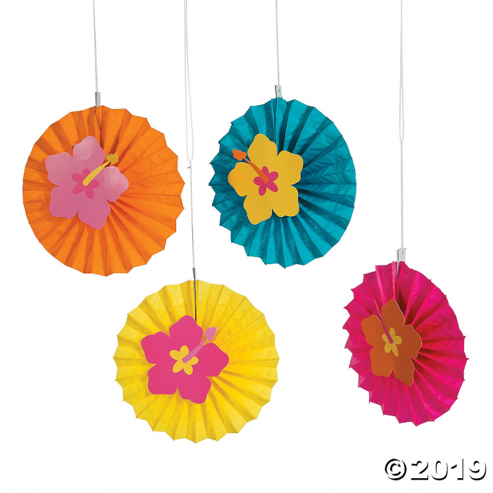 Luau Icon Hanging Fans (Per Dozen)