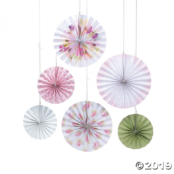 Garden Party Printed Hanging Fans (1 Set(s))
