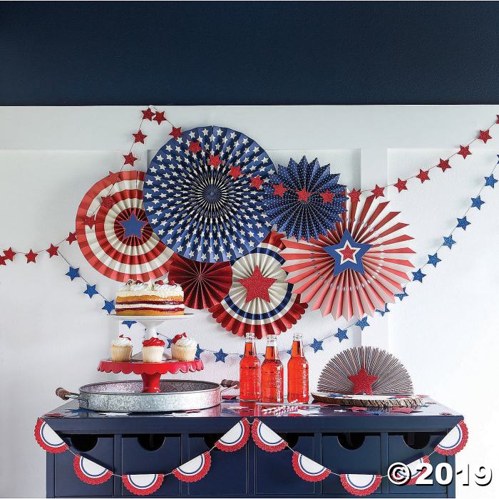 My Mind's Eye Stars & Stripes Hanging Fans (8 Piece(s)) My Mind's Eye Stars & Stripes Hanging Fans (8 Piece(s))