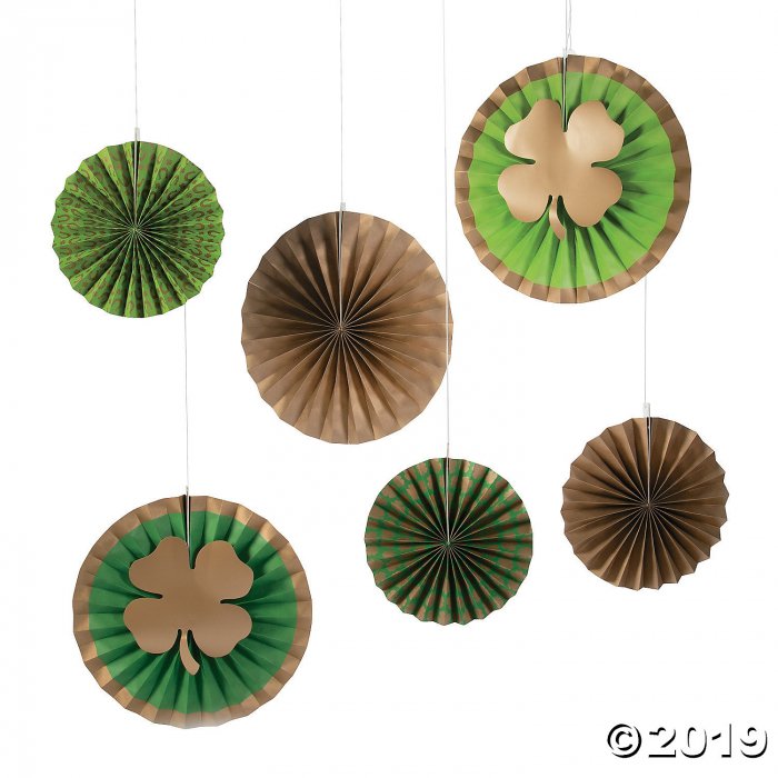 St. Patrick's Print Hanging Paper Fan Decorations (1 Set(s))