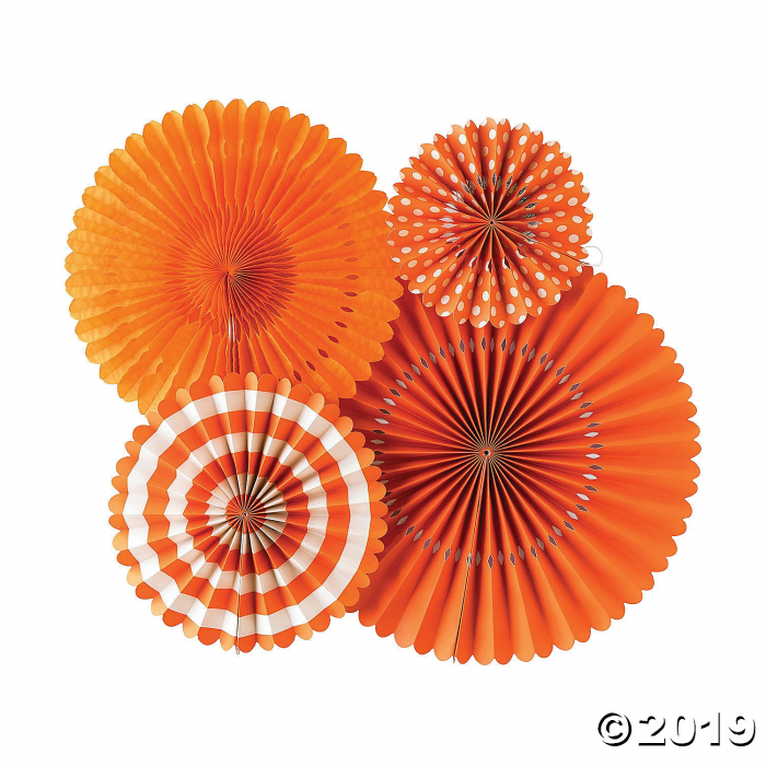 My Mind's Eye Orange Hanging Fans (4 Piece(s))