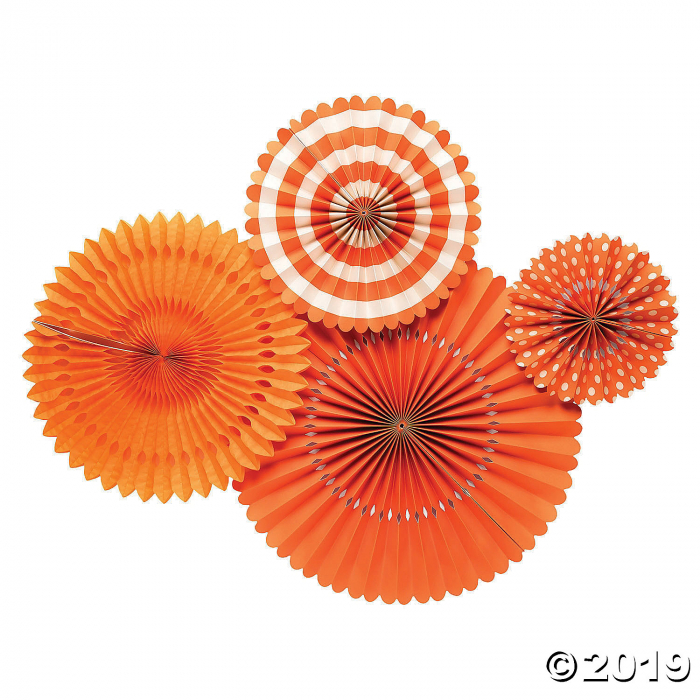 My Mind's Eye Orange Hanging Fans (4 Piece(s))